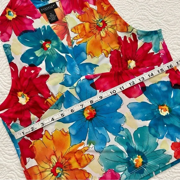 Rafaella Petites Top Floral Sleeveless Size M - Picture 10 of 13